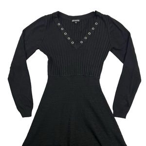 Nina Leonard Long Sleeve V-Shape Neckline Dress Sz: M